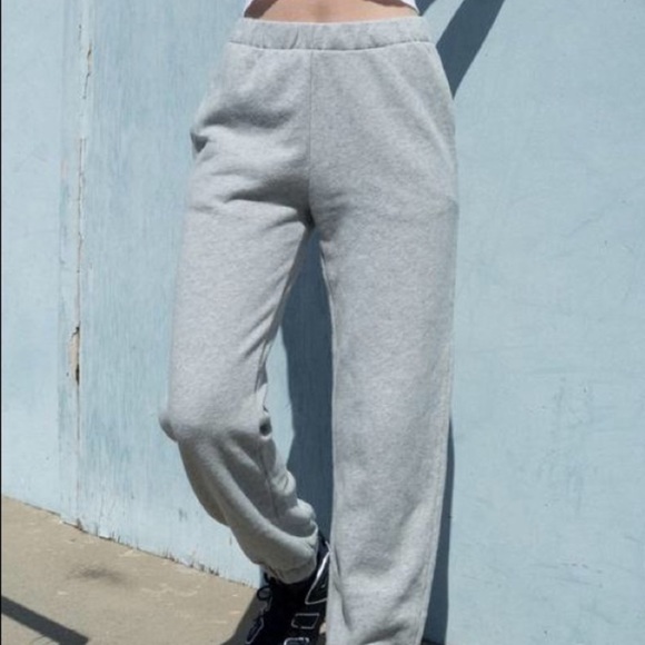 Brandy Melville Pants - Brandy Melville Side Stripe Gray Sweatpants